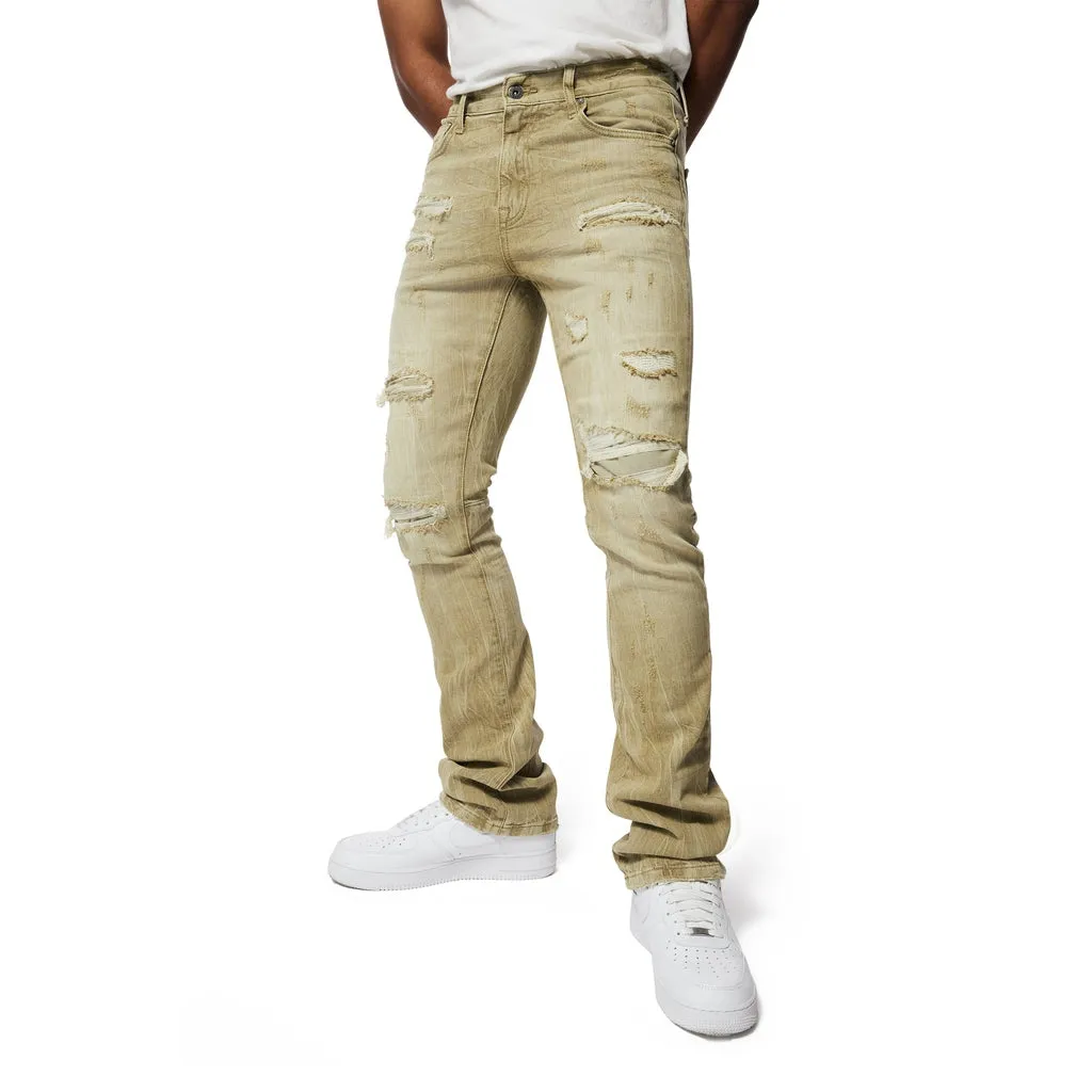 Essential Stacked Denim Jeans - Light Oak