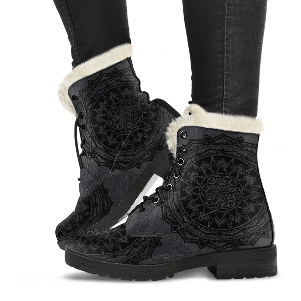 Flower of Life Custom Fur Boots