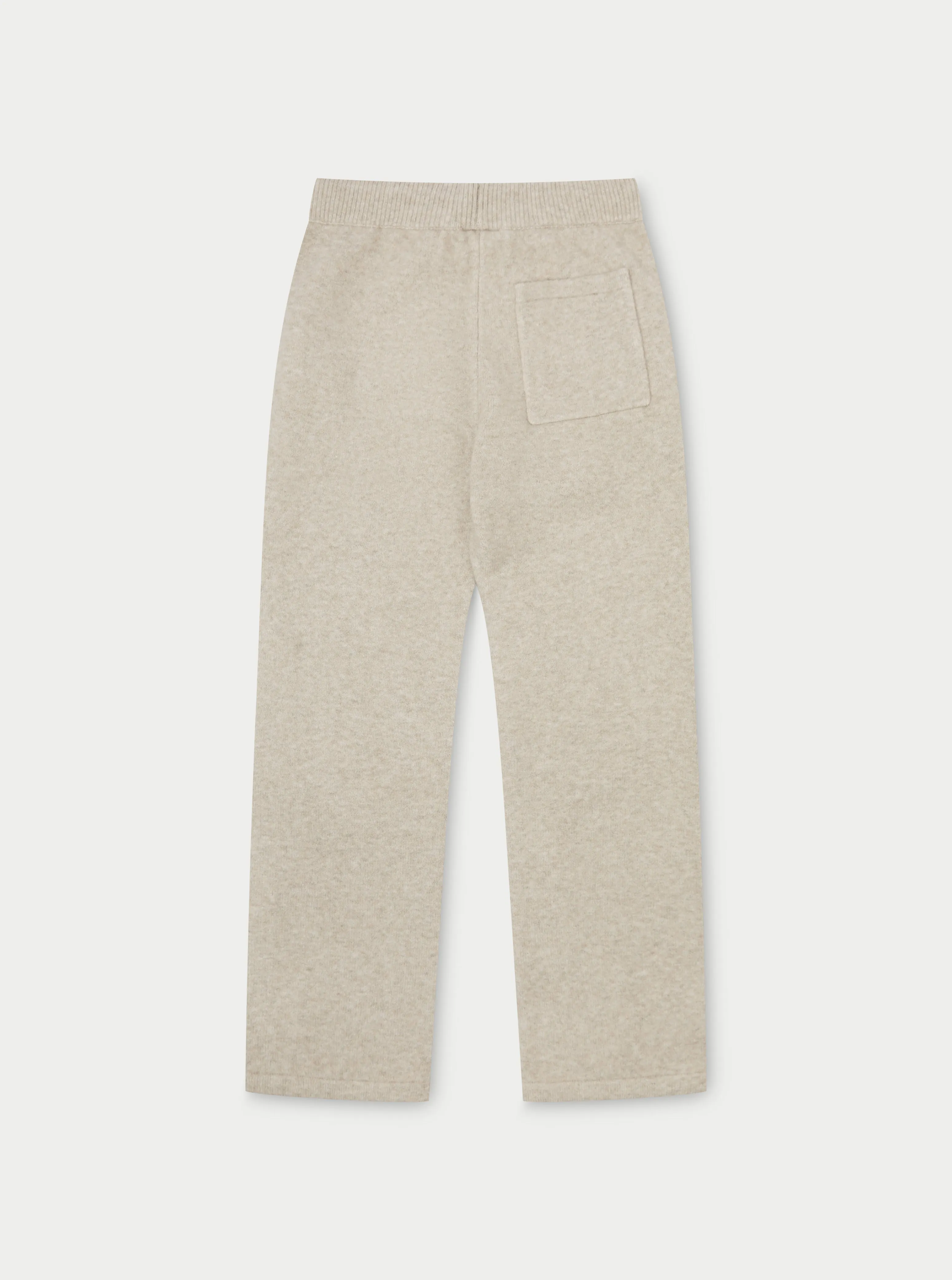 FLUFFY EMBLEM KNITTED JOGGERS - BEIGE