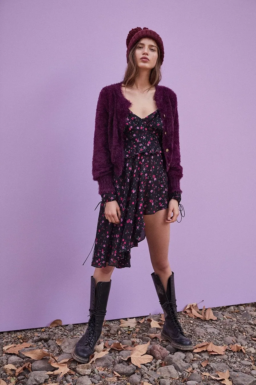 For Love and Lemons Lou Cardigan Purple Sweater