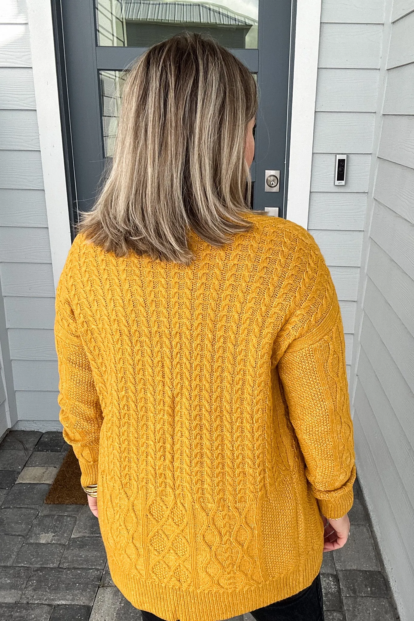 Get Knitted Cardigan- Mustard