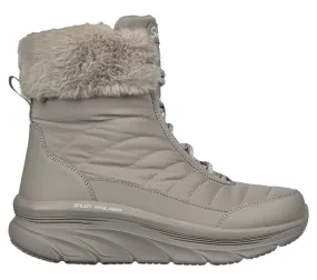 Ghete sport, dama, SKECHERS WATER REPELLENT D'Lux Walker Winter, 167388-DKTP bej, piele ecologica