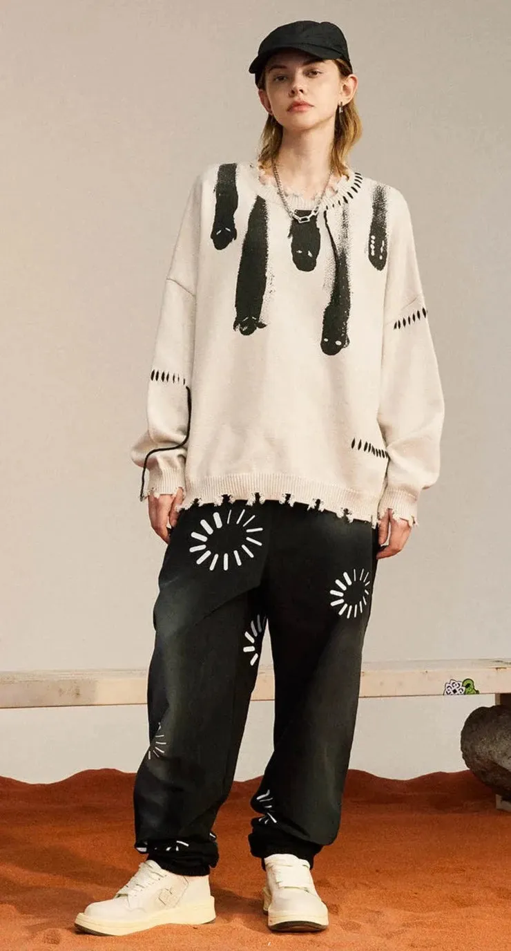 Ghost Graphic Knitted Sweater