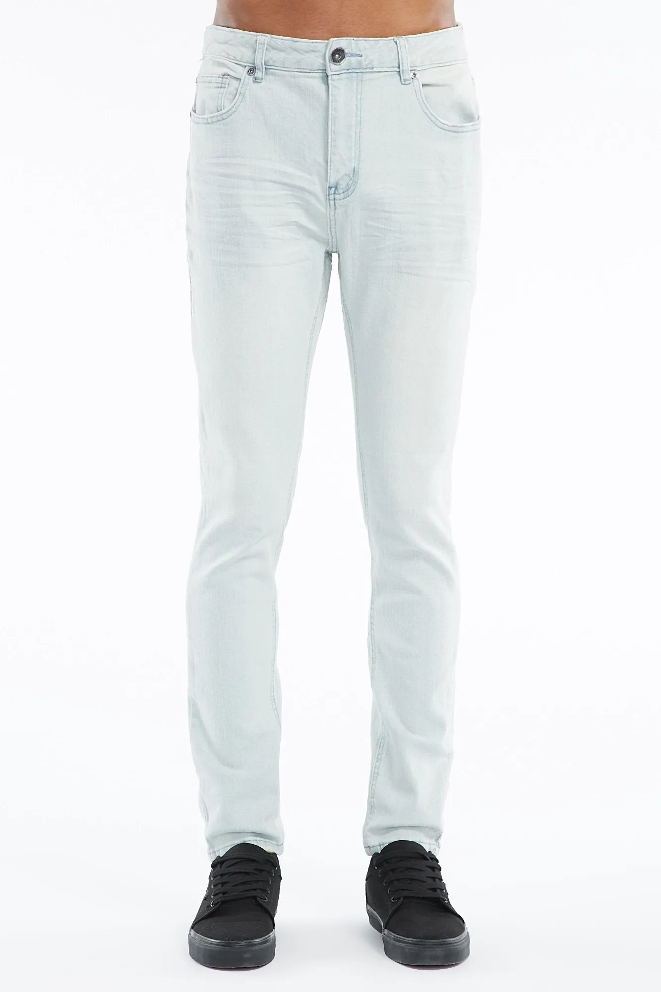 Guys Skinny Light Bleached Denim Jeans