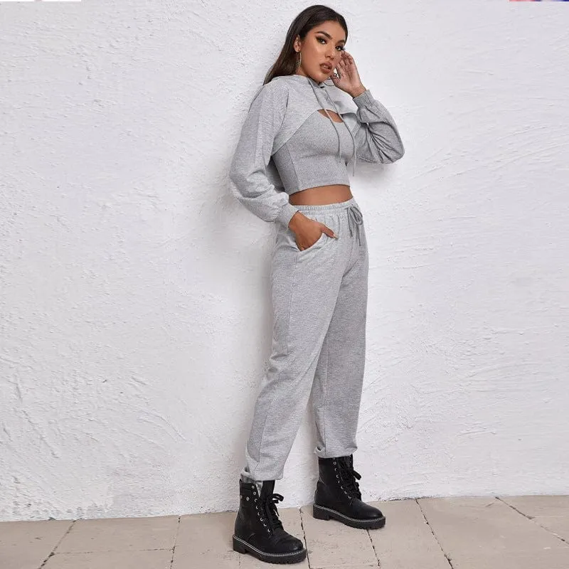 Gym Clothing Women Sportswear Jogging suit 3 Piece Set Sports womens sweat suits Track Suit hood sweatsuit