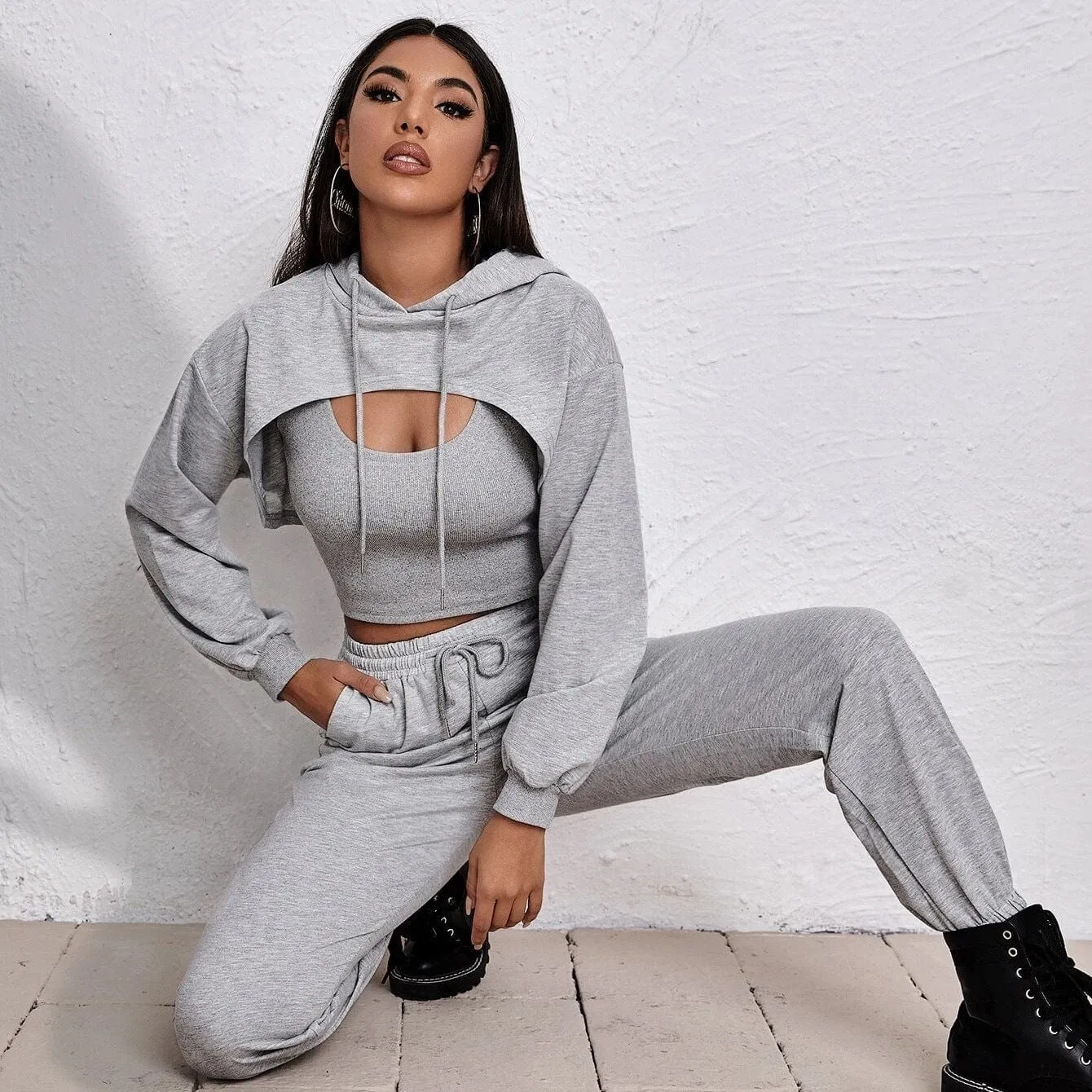 Gym Clothing Women Sportswear Jogging suit 3 Piece Set Sports womens sweat suits Track Suit hood sweatsuit