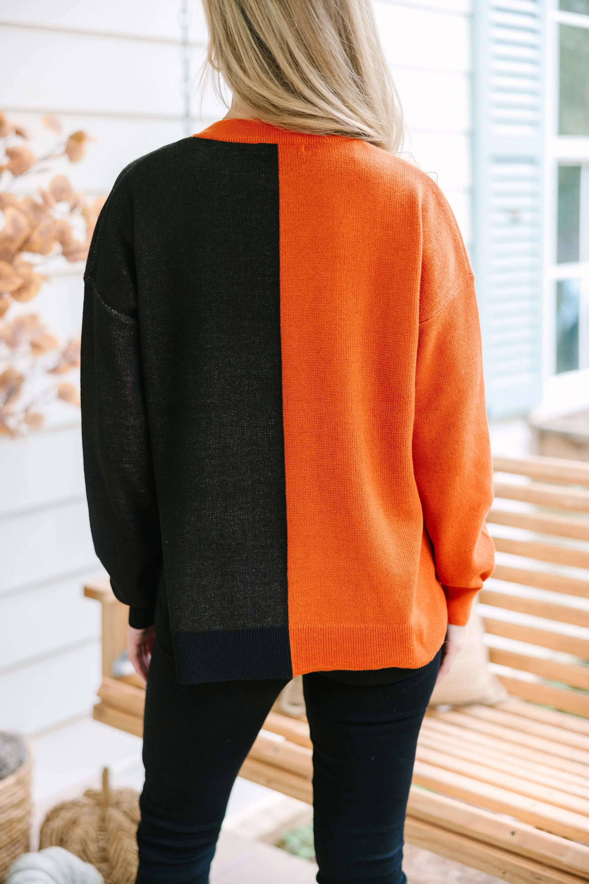 Hello Pumpkin Black and Rust Sweater