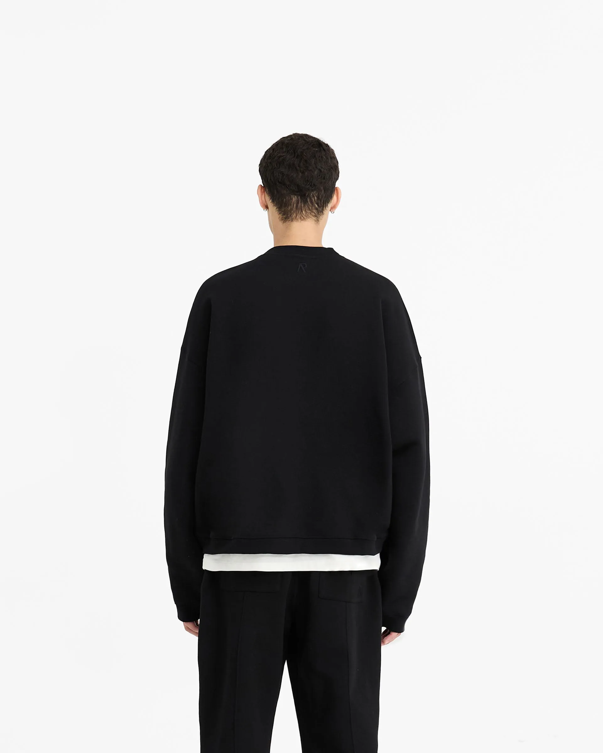 Initial Boxy Sweater - Black