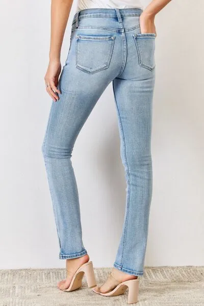 Kancan Mid Rise Slit Bootcut Jeans