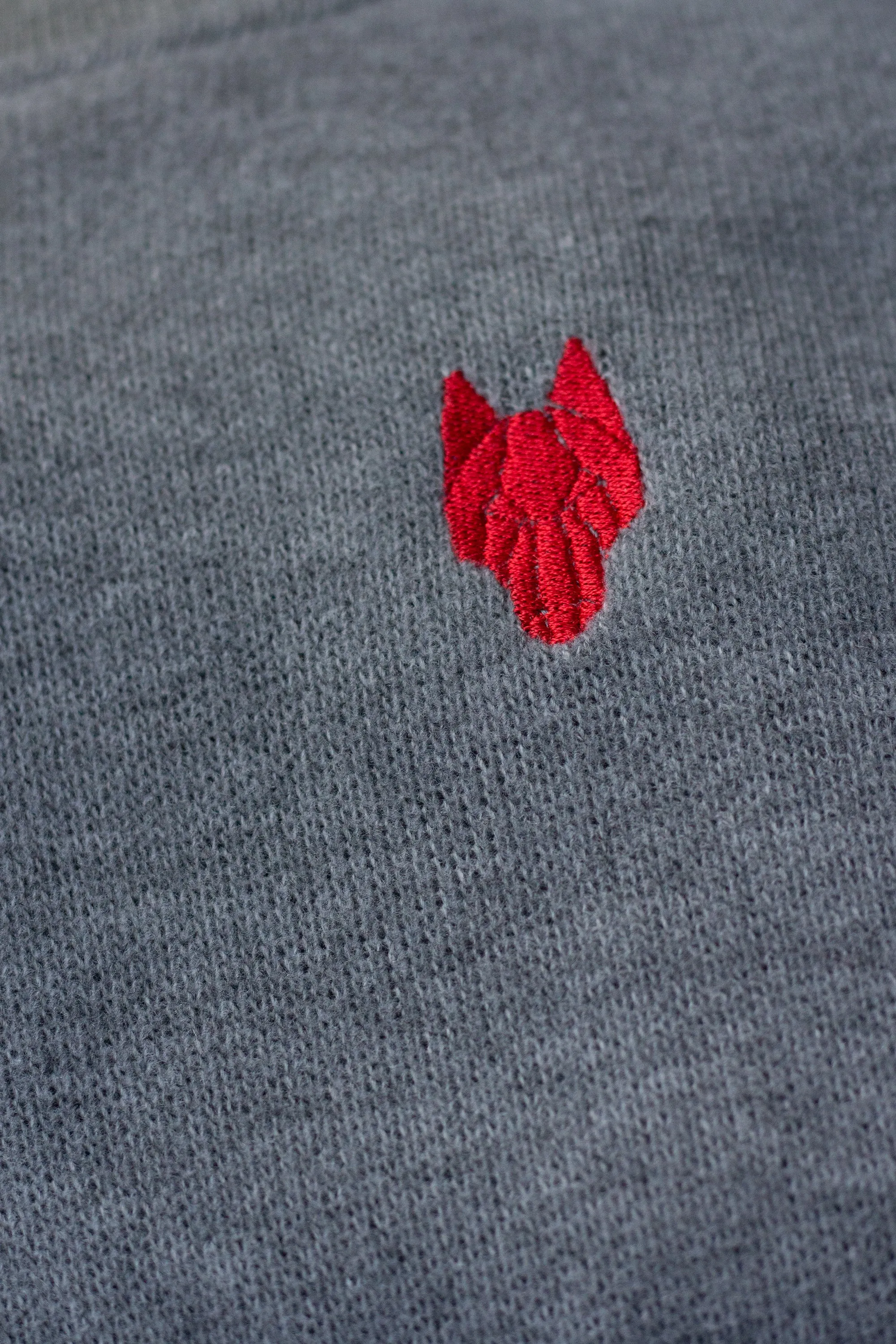 Kid's One Wolf knitted sweater grey, red logo