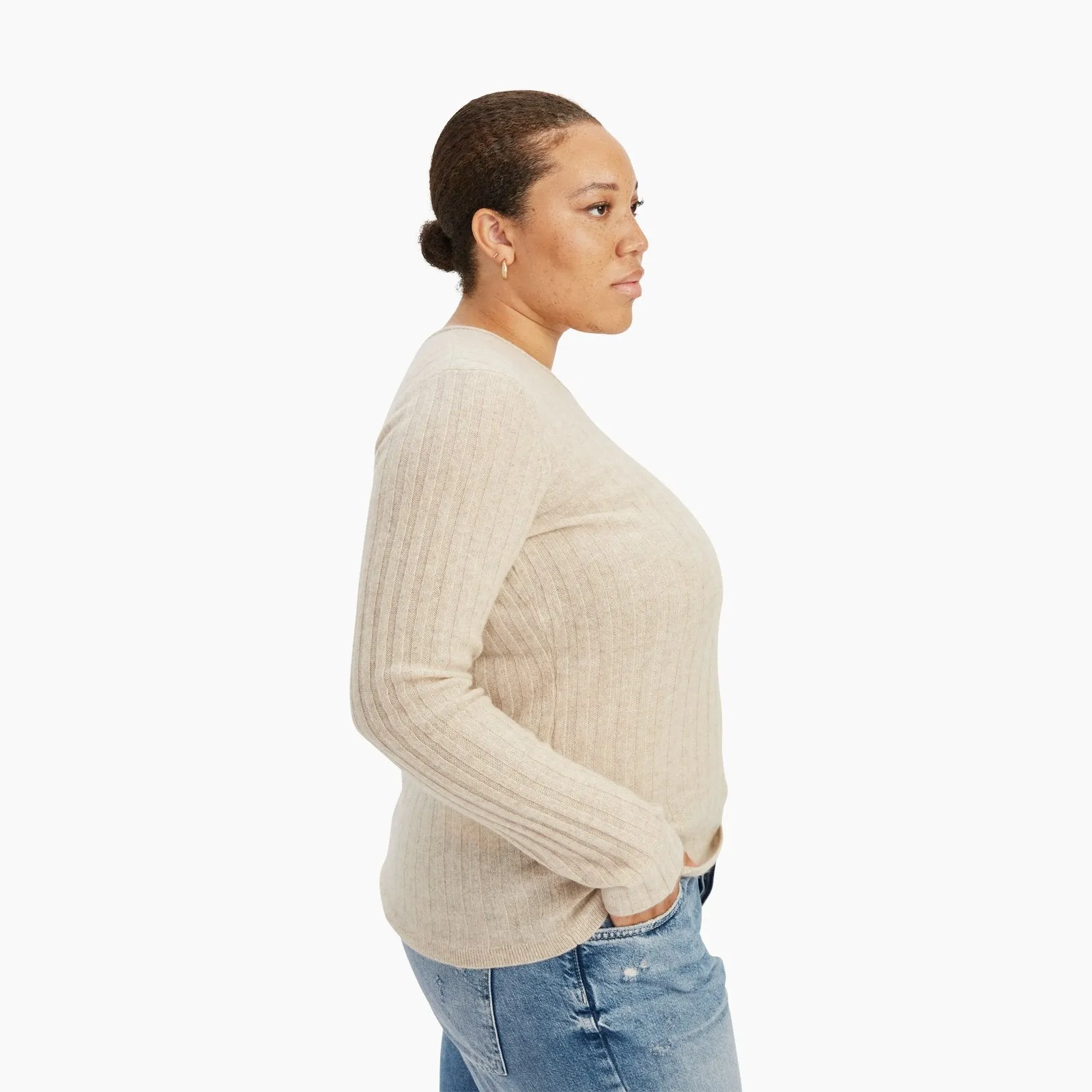 Lightweight Cashmere Ribbed Sweater