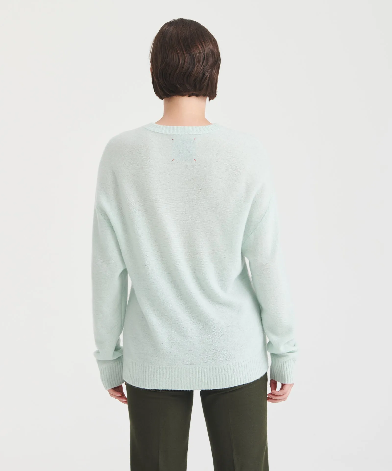 Lightweight Reversible Cashmere Crewneck Sweater