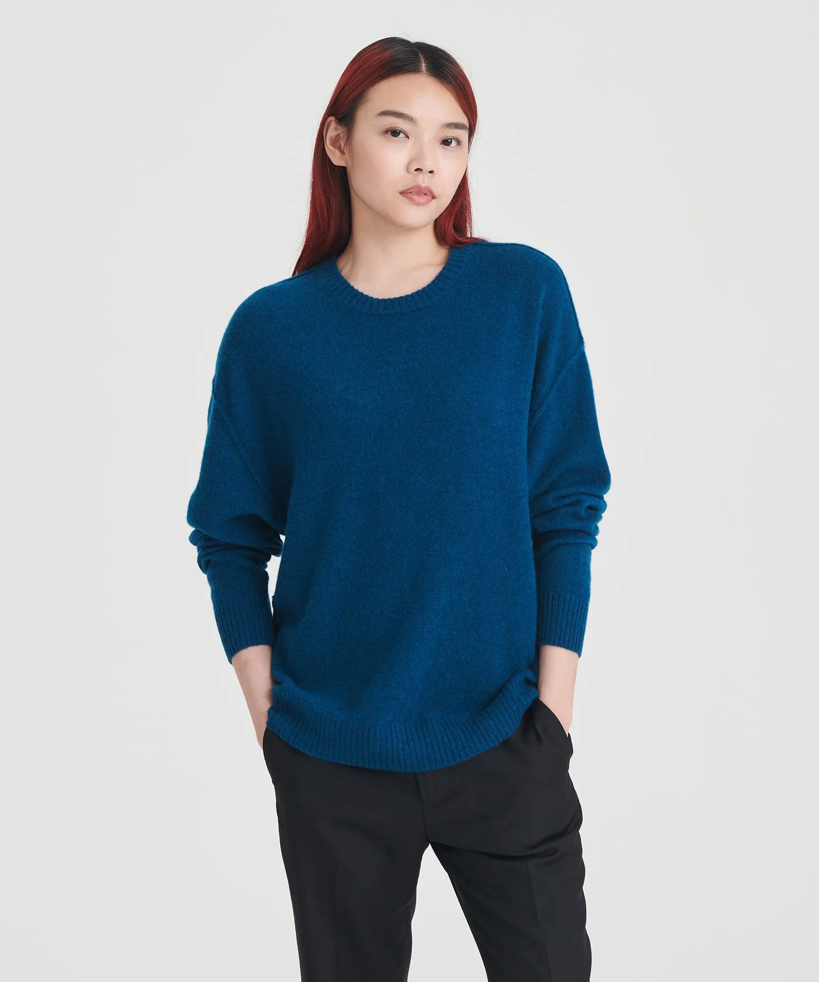 Lightweight Reversible Cashmere Crewneck Sweater