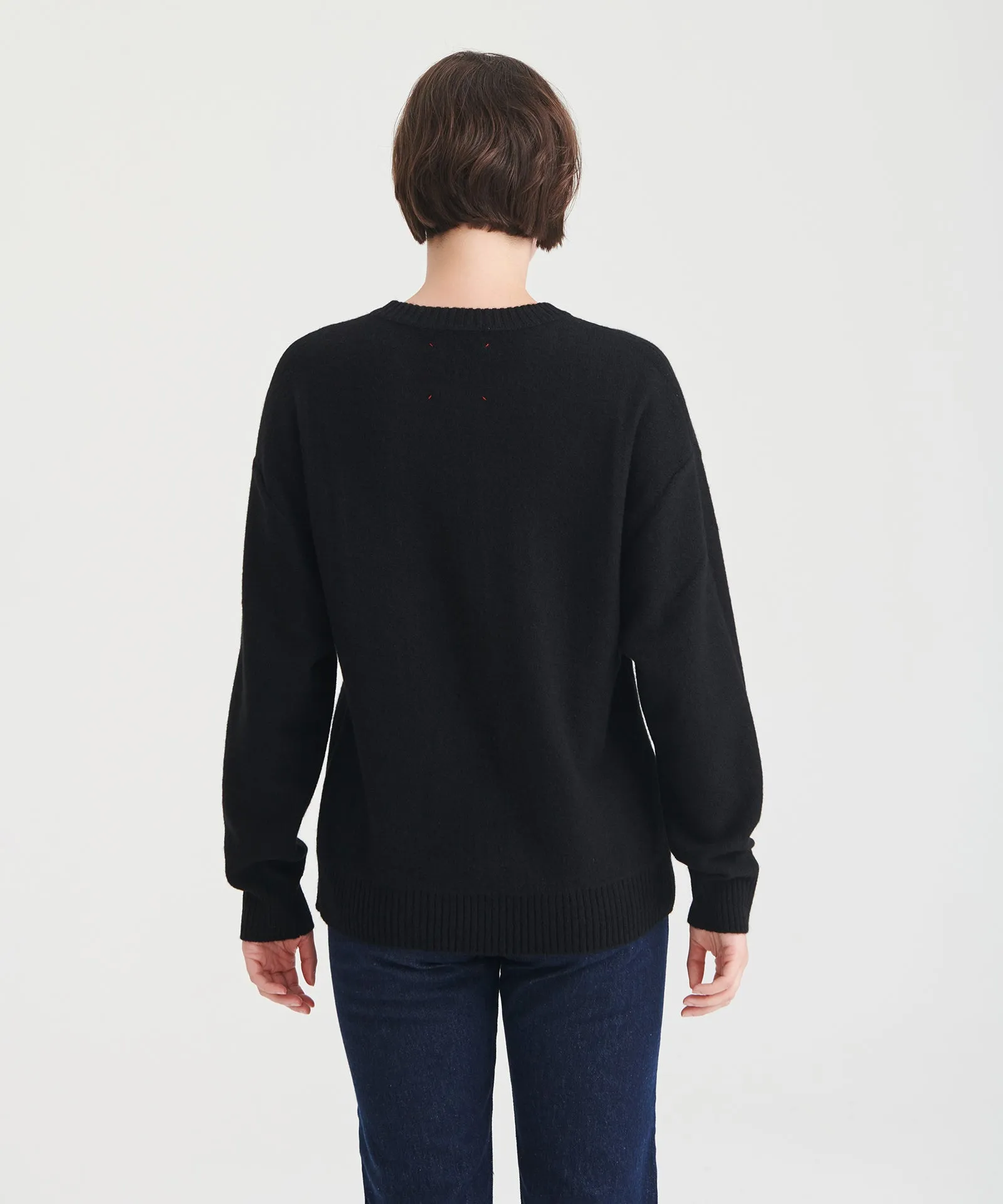 Lightweight Reversible Cashmere Crewneck Sweater