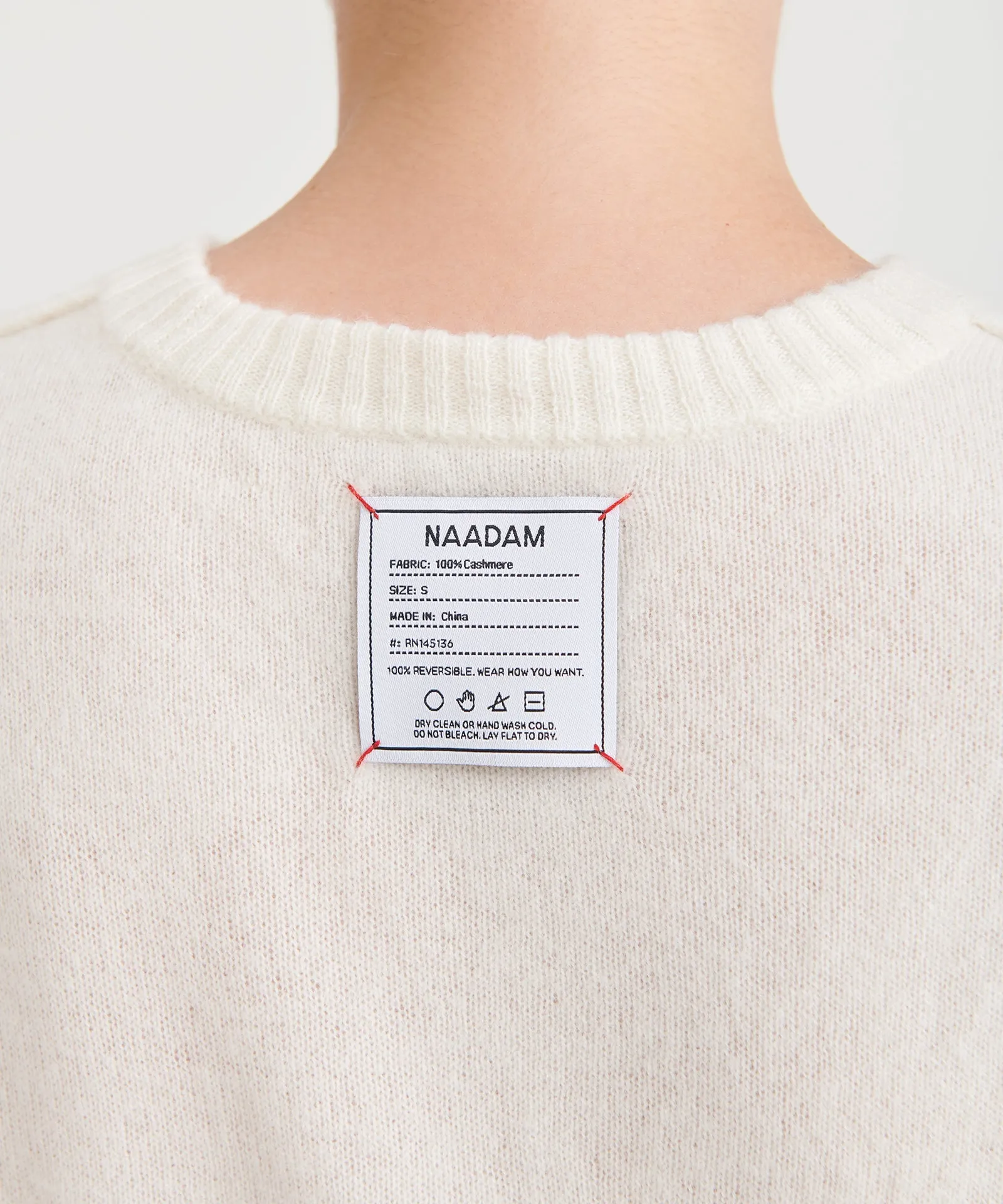 Lightweight Reversible Cashmere Crewneck Sweater