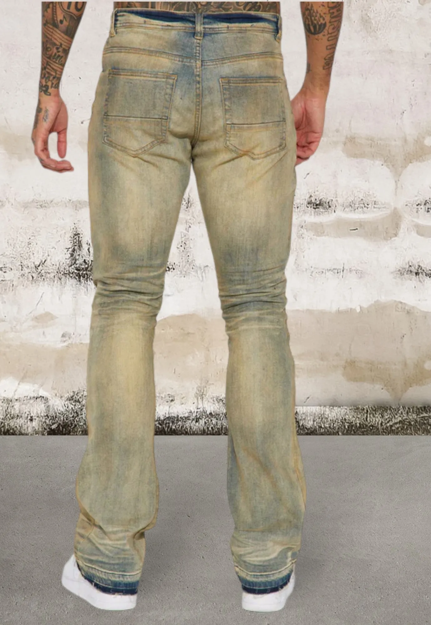 Men's Stacked Skinny Flared Fit Jeans