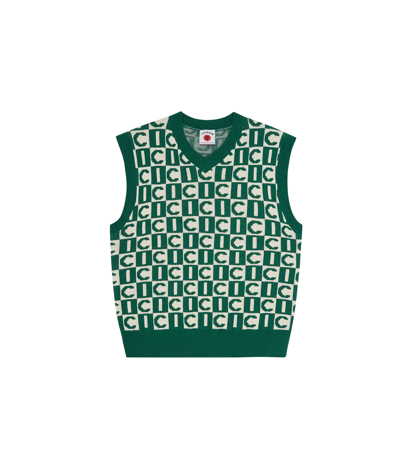 MONOGRAM KNITTED VEST - GREEN