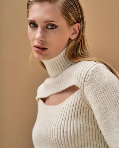 Open front ribbed sweater