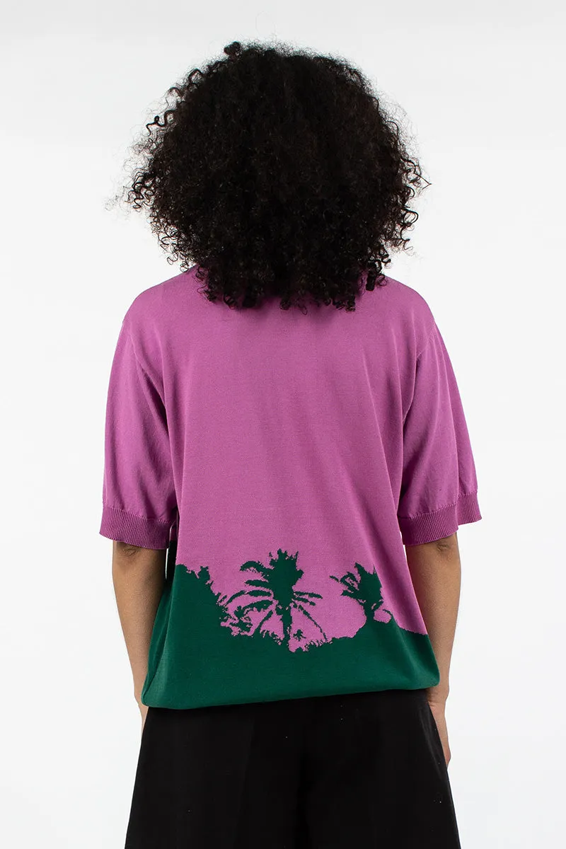 Palm S/S Sweater Pink