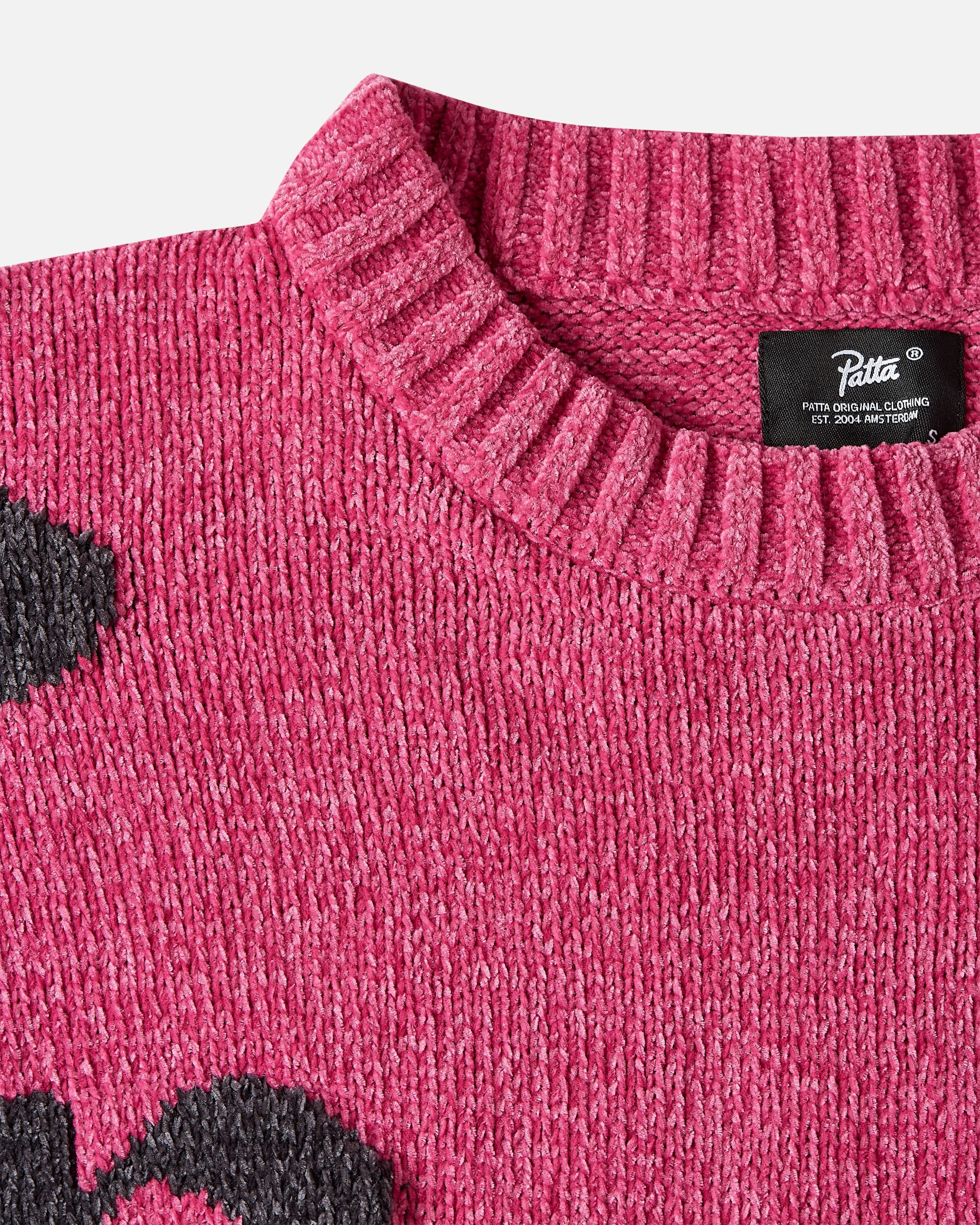 Patta Chenille Knitted Sweater (Fuchsia Red)