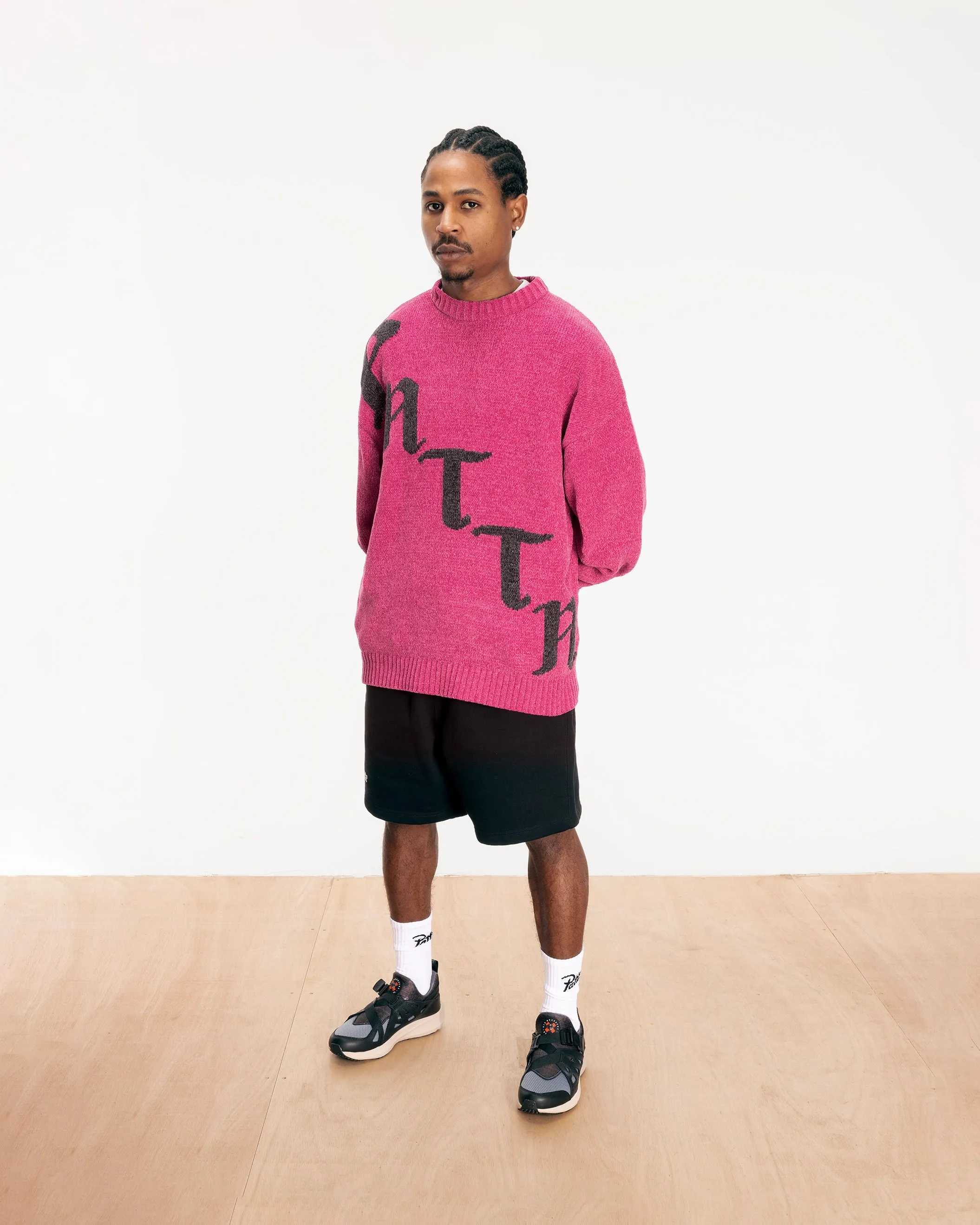 Patta Chenille Knitted Sweater (Fuchsia Red)