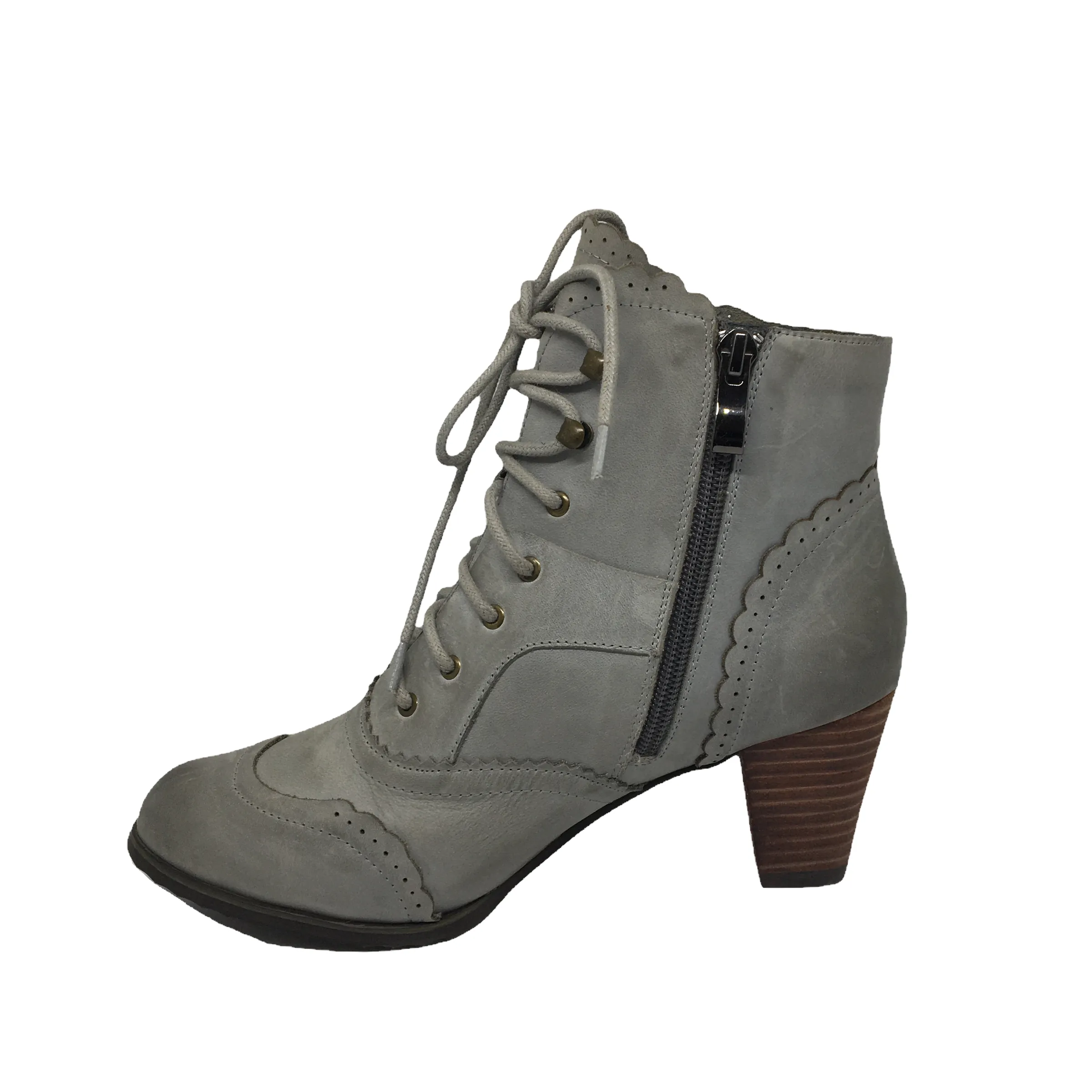 Polly Otis Leather Boot Pale Blue Grey