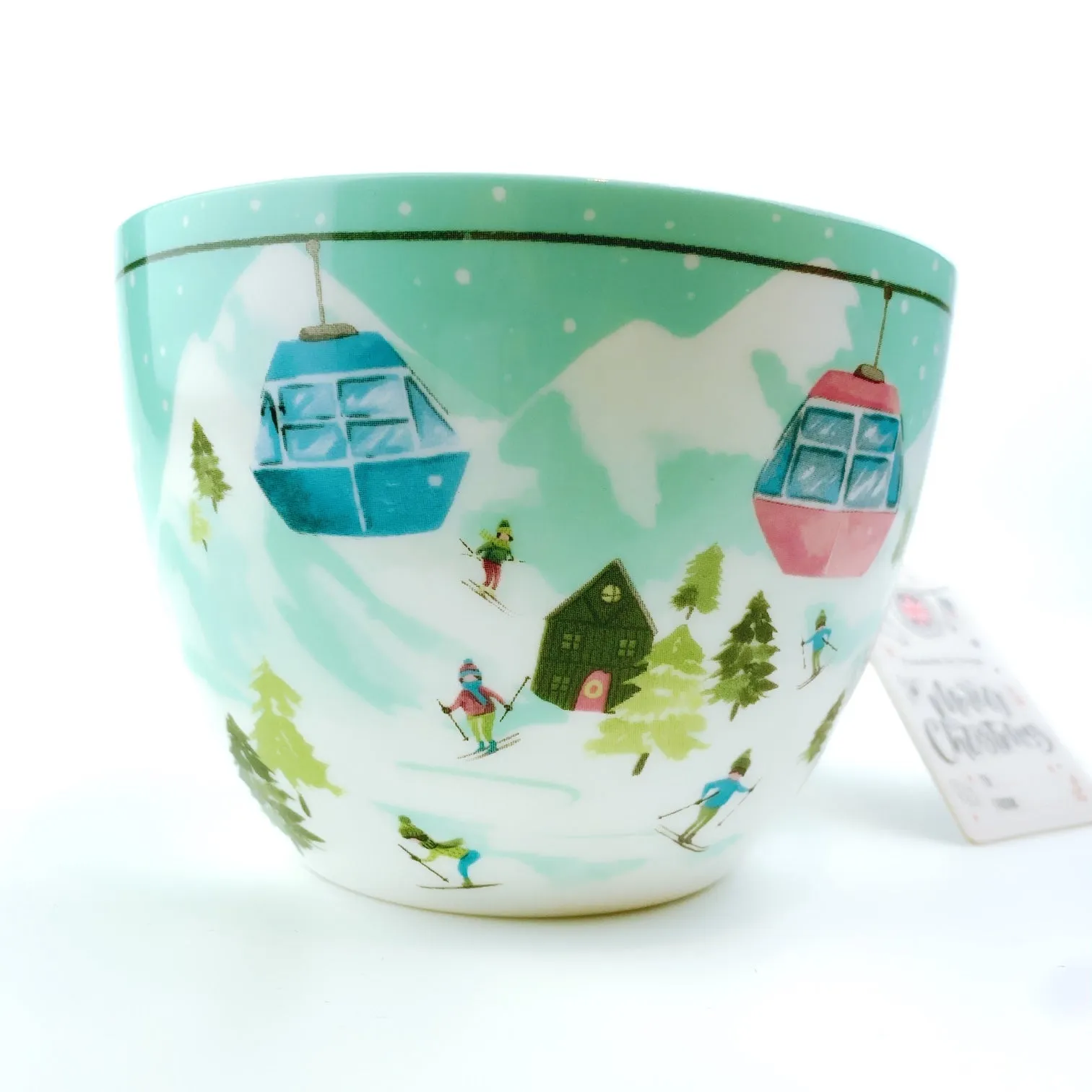 Portobello By Design 'Let's Skiing!' Celebrate Winter Bone China XL Coffee Mug Tea Cup 20 oz