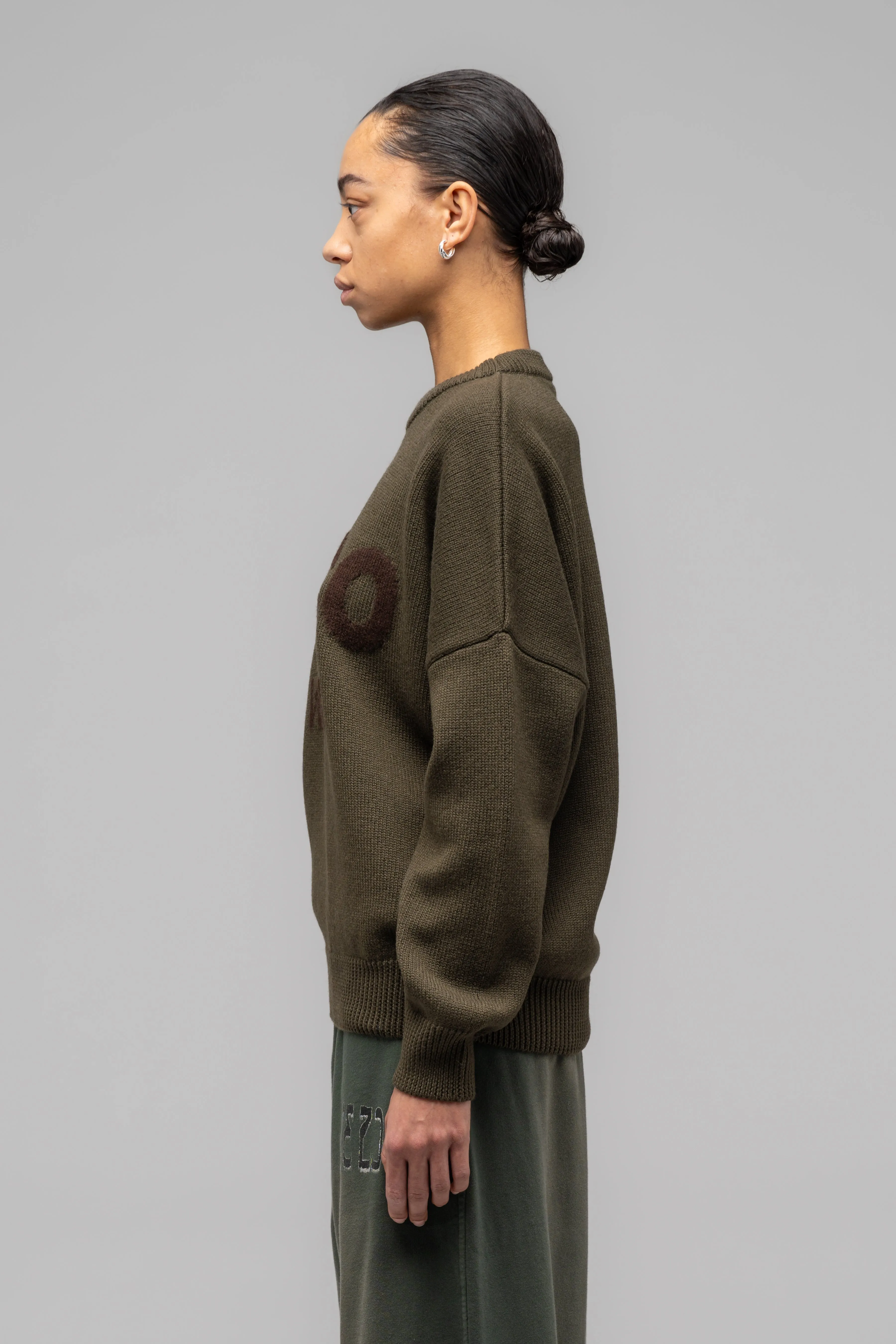 "SELFIE" SWEATER OLIVE DRAB