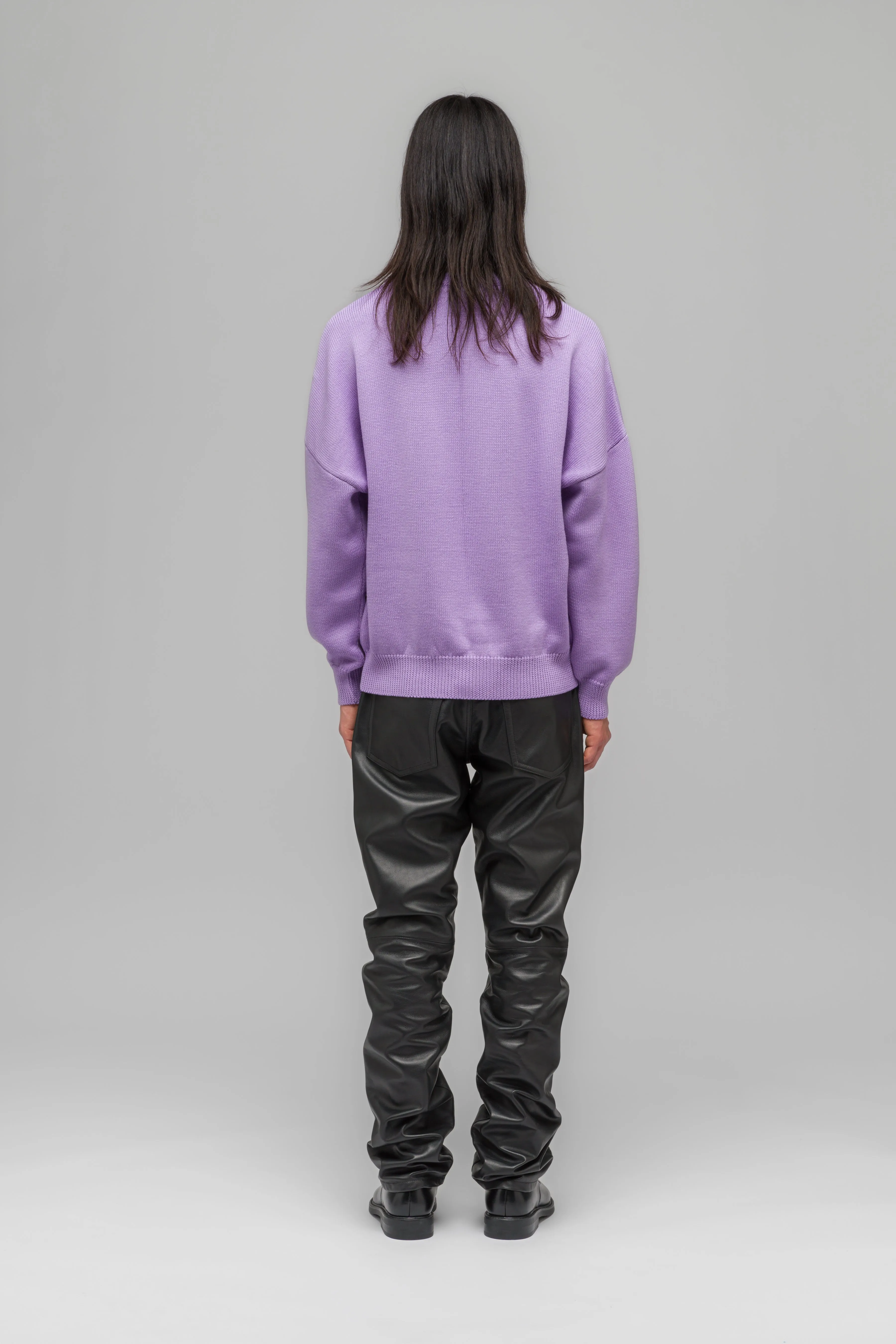 "SELFIE" SWEATER WASHED LILAC