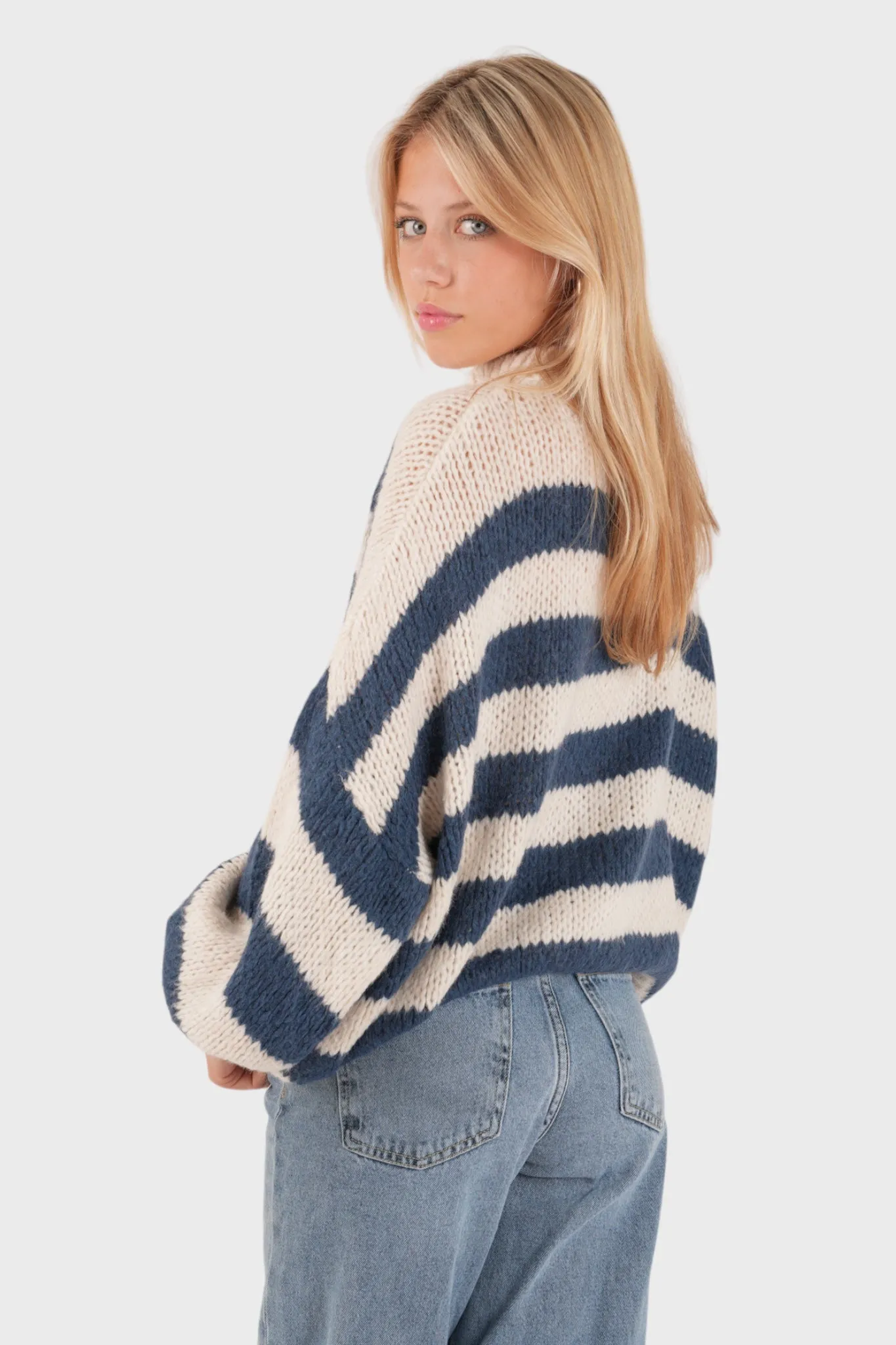 "Striped" sweater navy