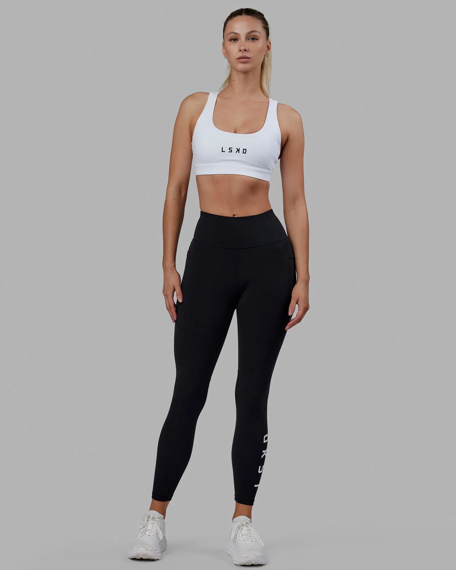 Rep Sports Bra - White-Black