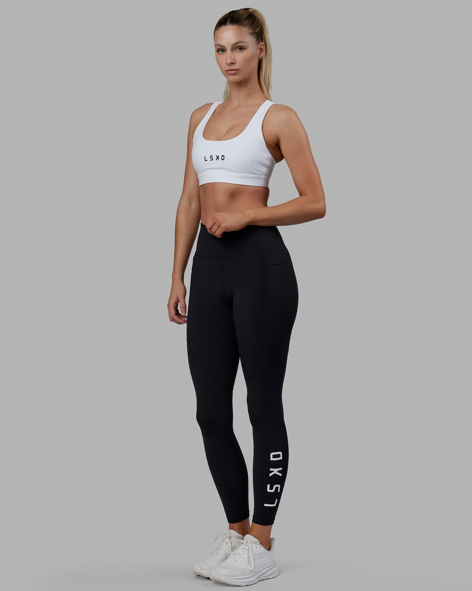 Rep Sports Bra - White-Black