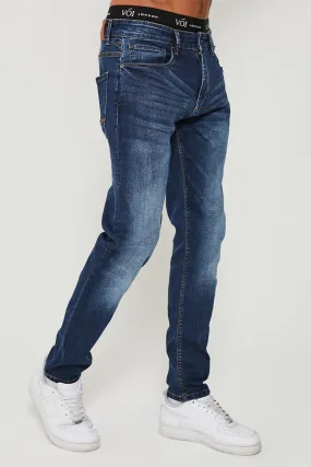 Richmond Tapered Jeans - Mid Blue