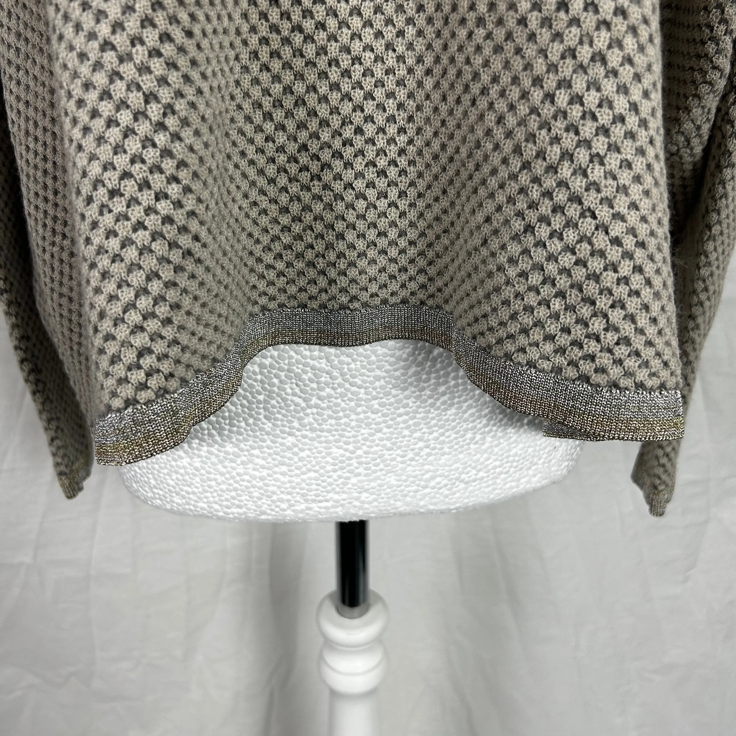 Sita Murt Waffle Knit Cream and Grey Knitted Jumper M