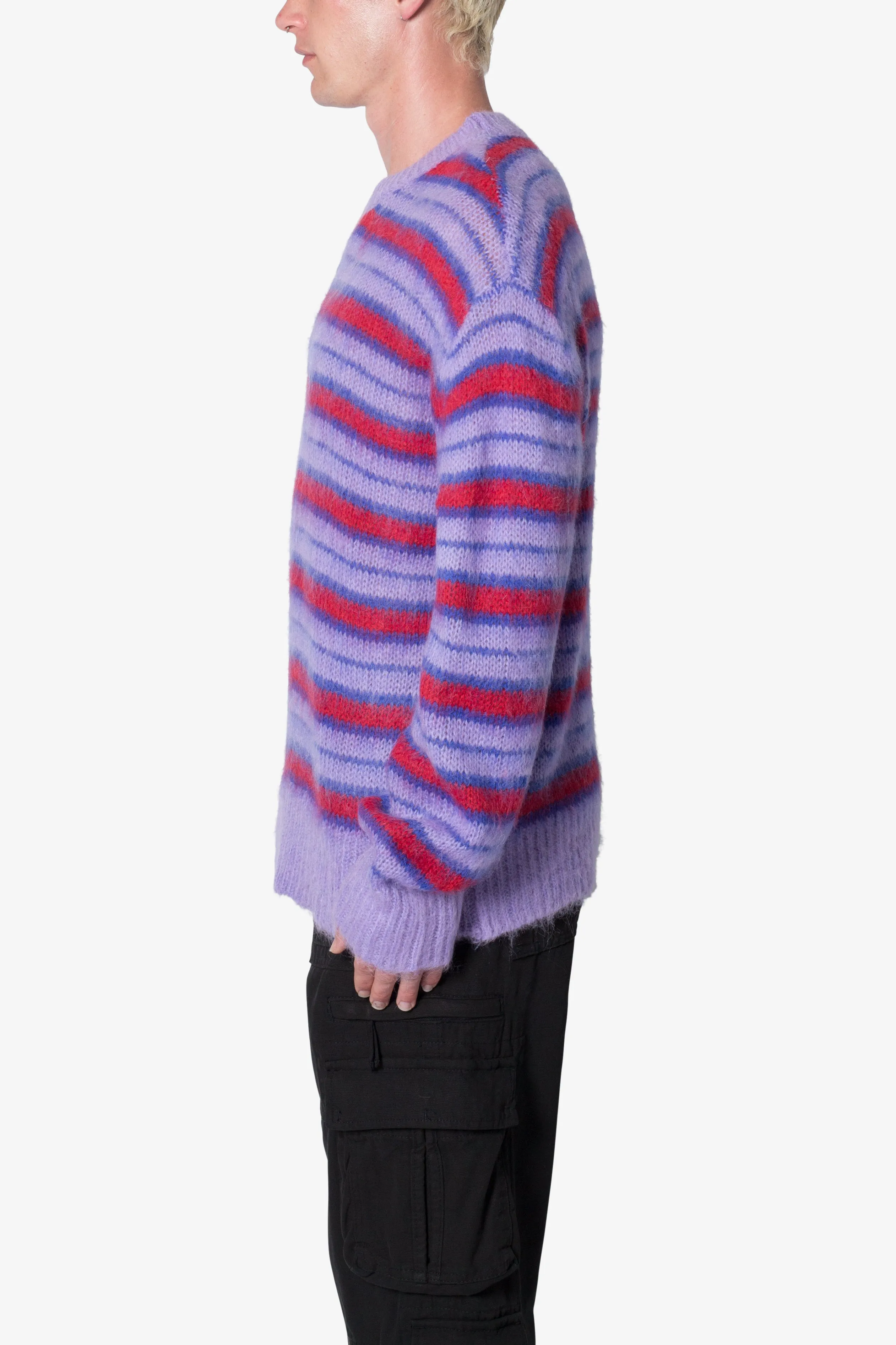 Striped Mohair Sweater - Purple