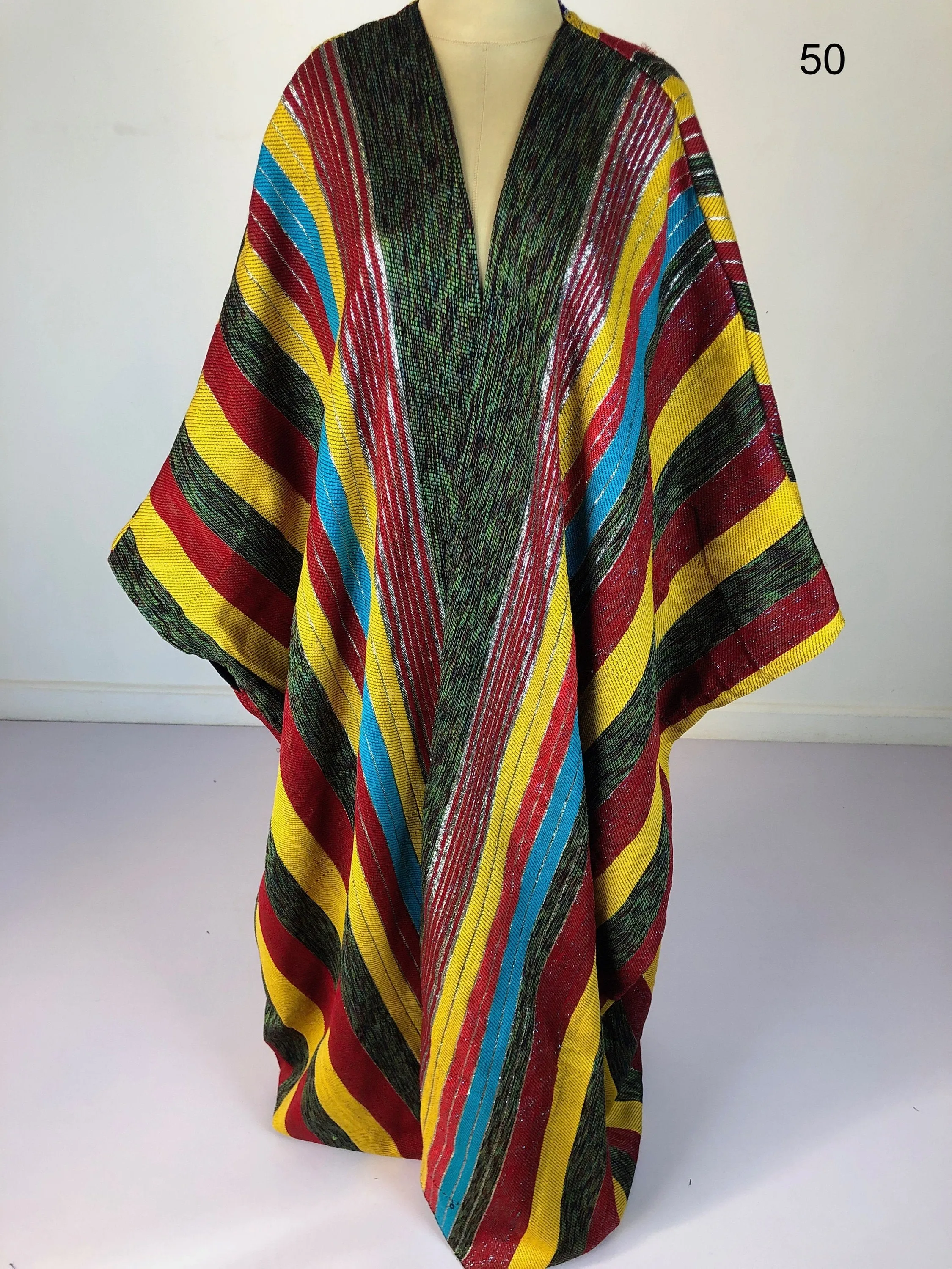 Stunning colorful hand loomed Wool Abaya with silver threads, Wool winter Abaya, Colorful Abaya, Handmade Abaya, women abaya