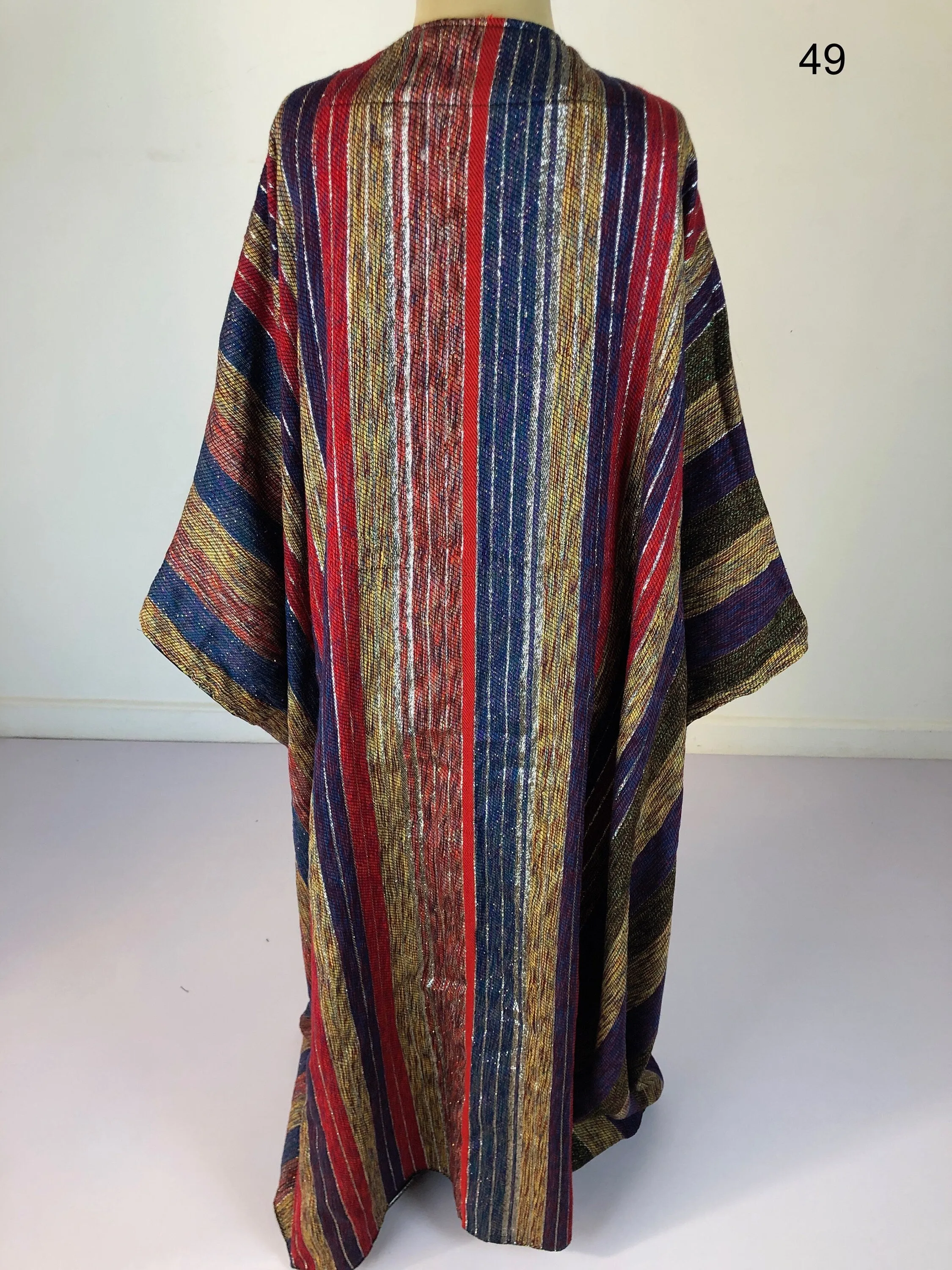 Stunning colorful hand loomed Wool Abaya with silver threads, Wool winter Abaya, Colorful Abaya, Handmade Abaya, women abaya