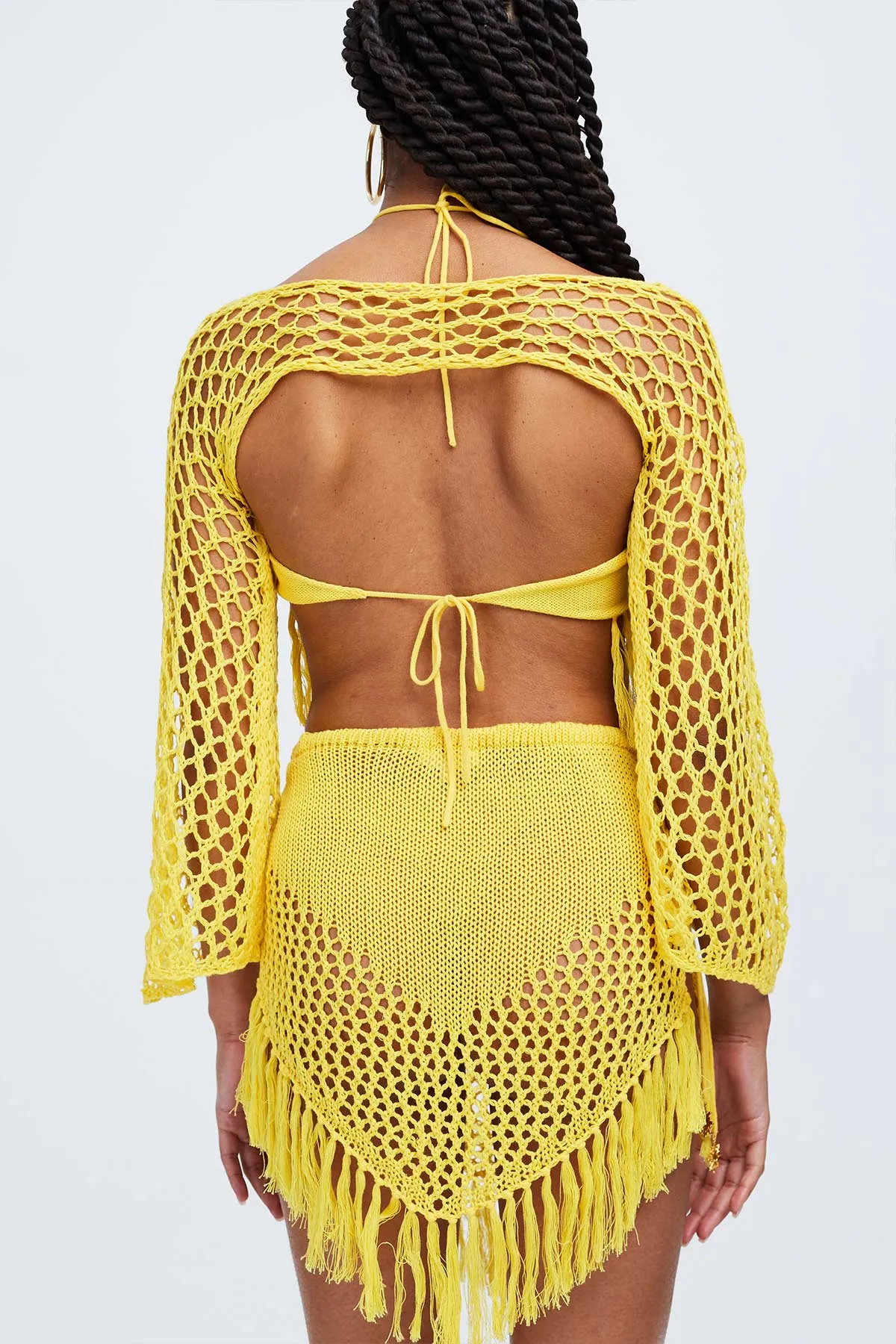 Sunshine Knitted Tassel top and Shrug